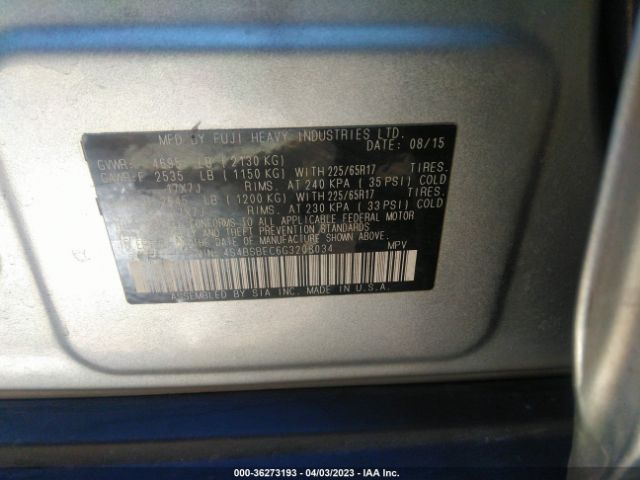 4S4BSBEC6G3208034 Subaru Outback 2.5i Premium