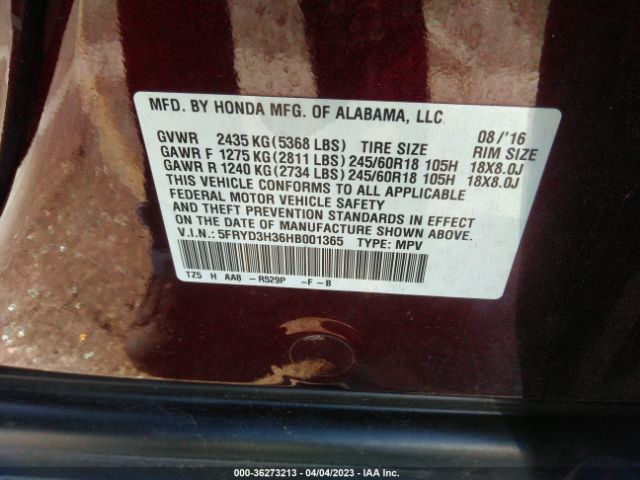 5FRYD3H36HB001365 Acura MDX