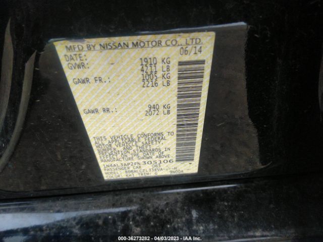 1N4AL3AP2FN305106 Nissan Altima 2.5 S