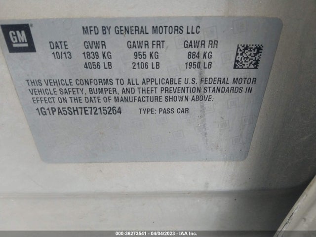 Chevrolet CRUZE LS 2014 1G1PA5SH7E7215264 Image 10