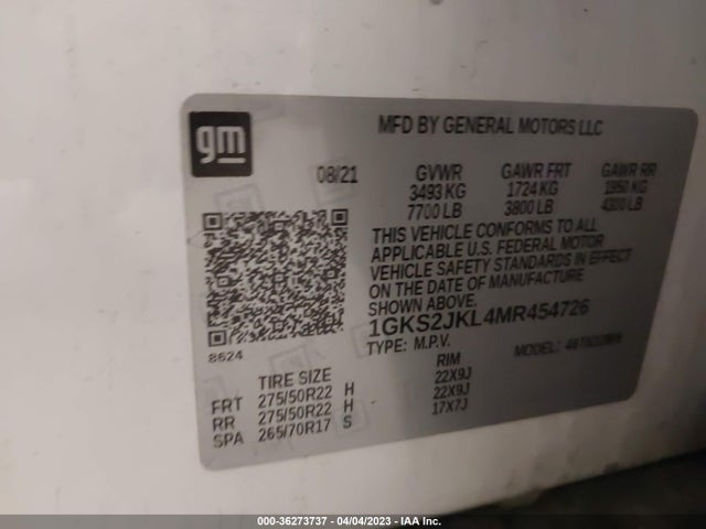 GMC YUKON XL DENALI 2021 1GKS2JKL4MR454726 Image 10