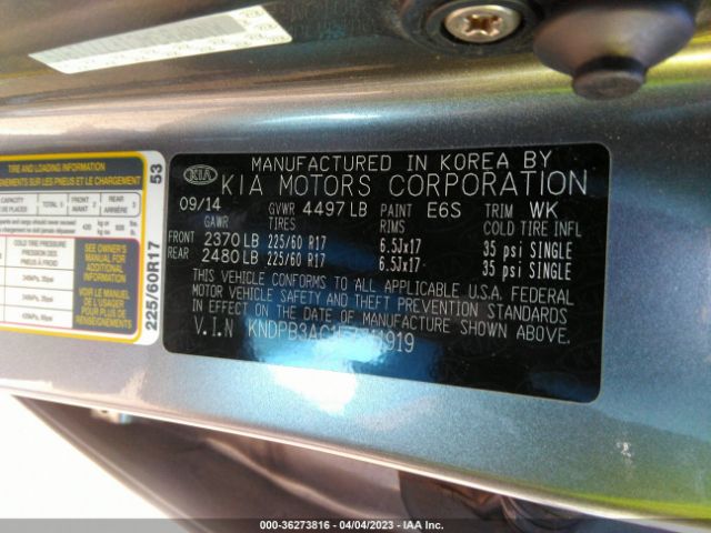 KNDPB3AC1F7711919 KIA Sportage Lx