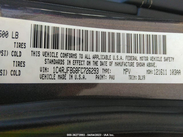 Jeep Grand Cherokee Limited 2015 1C4RJFBG8FC726293 Image 10