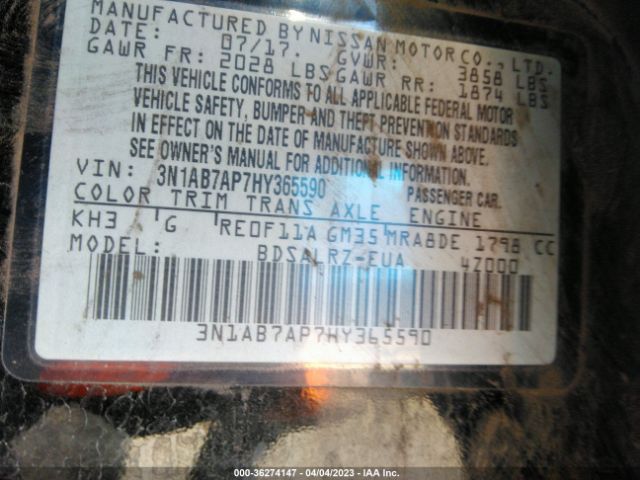 3N1AB7AP7HY365590 Nissan SENTRA SR
