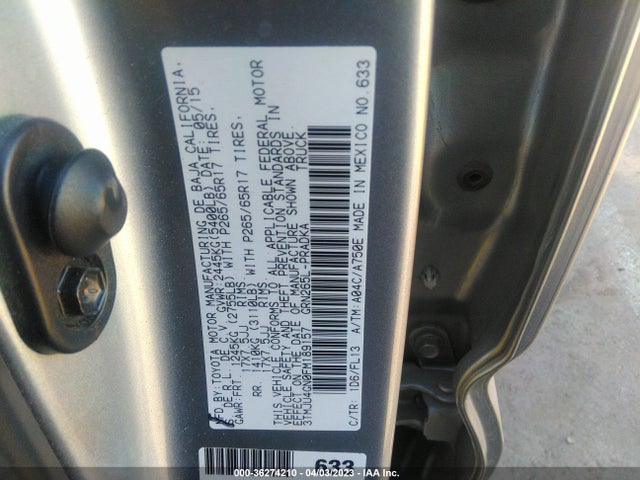 Toyota Tacoma Prerunner 2015 3TMJU4GN0FM189157 Image 9