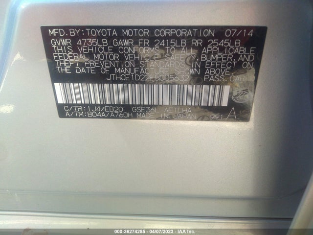 Lexus IS 350 2015 JTHCE1D22F5005632 Image 9