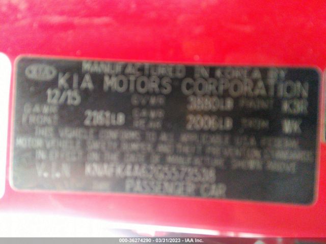 KNAFK4A62G5573538 KIA FORTE LX