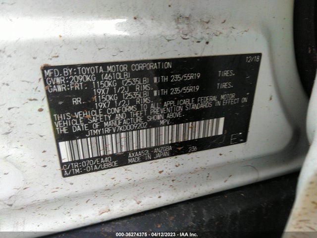 Toyota Rav4 Limited 2019 JTMY1RFV7KD009202 Image 11