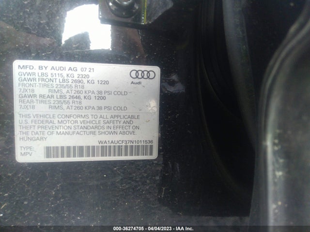 WA1AUCF37N1011536 Audi Q3 PREMIUM