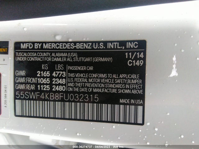 Mercedes-Benz C-class C 300 2015 55SWF4KB8FU032315 Image 9