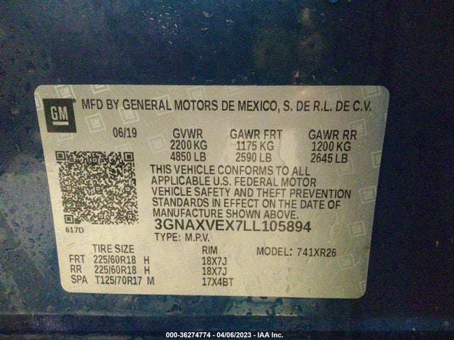 Chevrolet EQUINOX LT 2020 3GNAXVEX7LL105894 Image 10