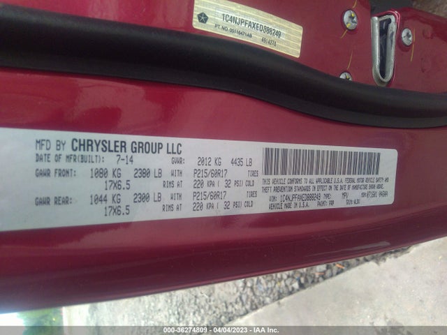 1C4NJPFAXED888249 Jeep Patriot High Altitude