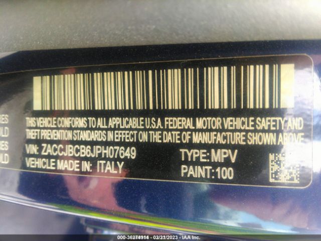 ZACCJBCB6JPH07649 Jeep Renegade Trailhawk