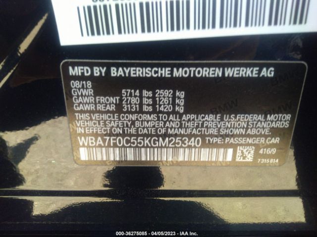 WBA7F0C55KGM25340 BMW 7 Series 750i