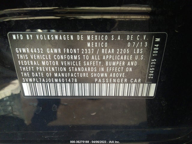 3VWPL7AJ0EM601478 Volkswagen Jetta Sportwagen Tdi W/sunroof & Nav