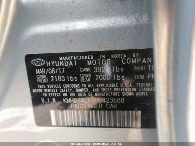Hyundai ELANTRA SE 2017 KMHD74LF1HU423688 Image 10