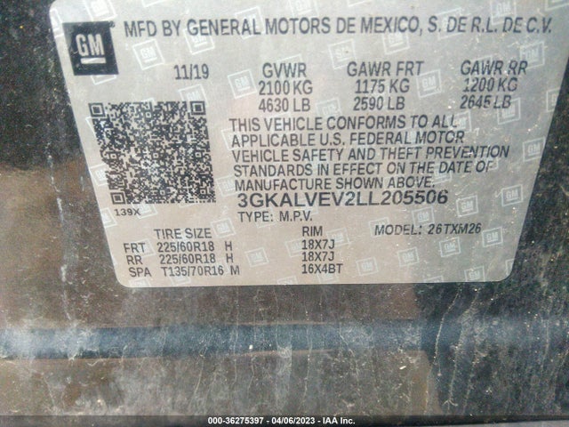 GMC Terrain Slt 2020 3GKALVEV2LL205506 Image 9