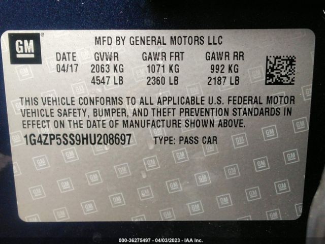 1G4ZP5SS9HU208697 Buick Lacrosse Essence