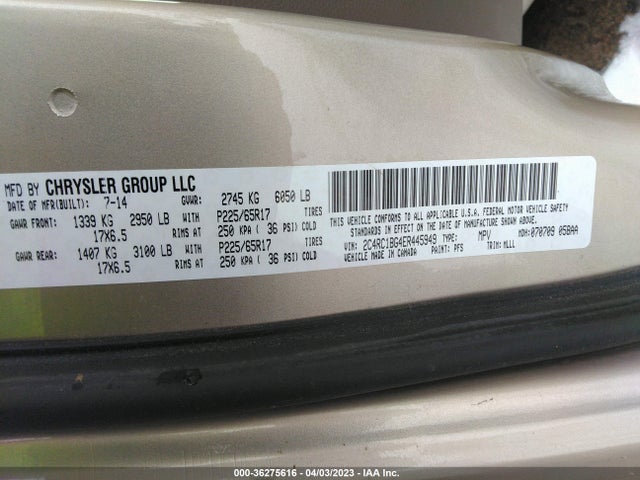 2C4RC1BG4ER445949 Chrysler Town & Country Touring