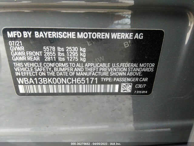 WBA13BK00NCH65171 BMW 5 Series M550i Xdrive