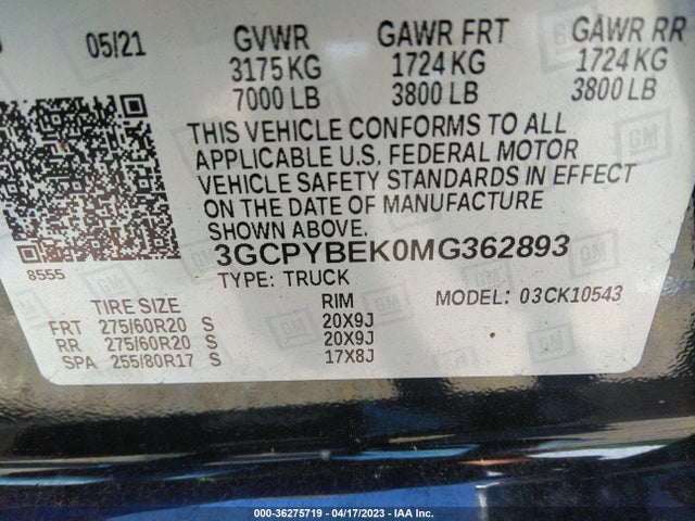 Chevrolet Silverado 1500 Custom 2021 3GCPYBEK0MG362893 Image 9