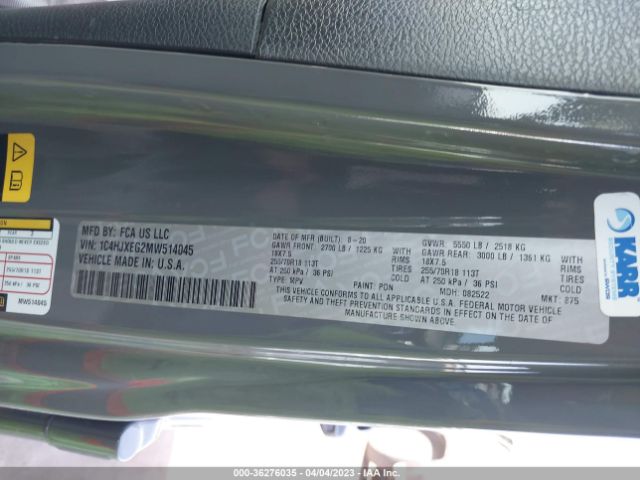1C4HJXEG2MW514045 Jeep Wrangler Unlimited Sahara