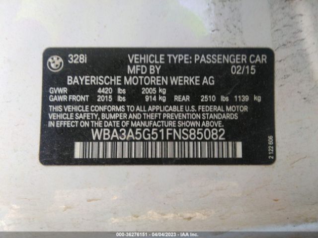 WBA3A5G51FNS85082 BMW 3 Series 328i