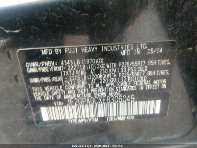 JF2GPAGCXE8306049 Subaru Xv Crosstrek Limited