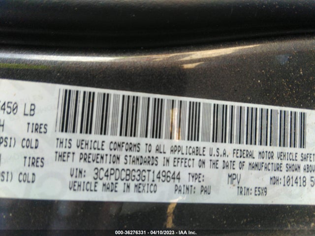 Dodge Journey Sxt 2016 3C4PDCBG3GT149644 Image 9