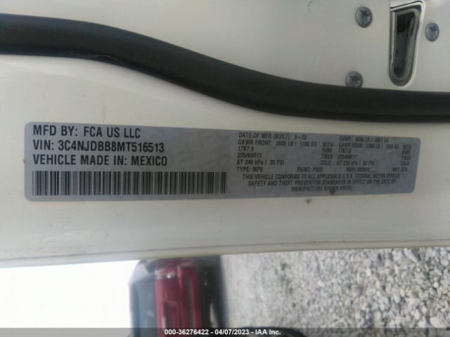 3C4NJDBB8MT516513 Jeep Compass Latitude