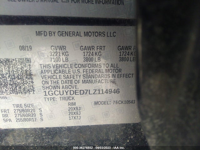 Chevrolet Silverado 1500 Lt 2020 1GCUYDED7LZ114946 Image 10