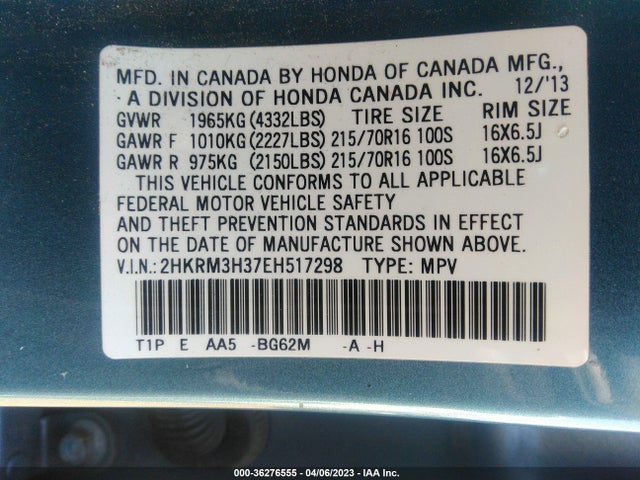 Honda CR-V LX 2014 2HKRM3H37EH517298 Image 9