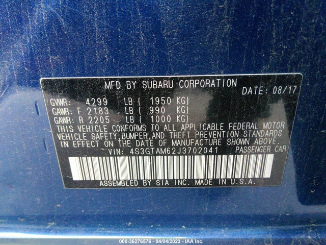 Subaru Impreza Sport 2018 4S3GTAM62J3702041 Image 11