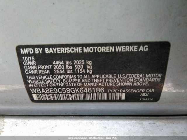 WBA8E9C58GK646186 BMW 3 Series 328i
