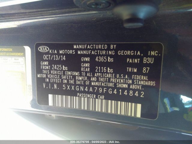 5XXGN4A79FG414842 KIA OPTIMA EX