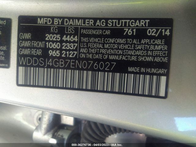 WDDSJ4GB7EN076027 Mercedes-Benz Cla-class Cla 250