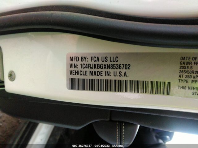 1C4RJKBGXN8536702 Jeep Grand Cherokee L Limited