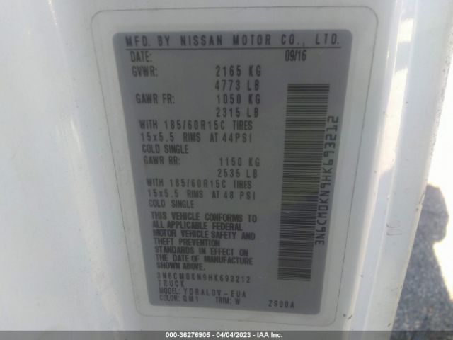 3N6CM0KN9HK693212 Nissan Nv200 Compact Cargo S