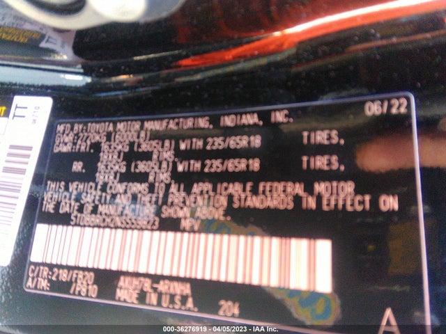 Toyota Highlander Hybrid Le 2022 5TDBBRCH2NS559823 Image 10