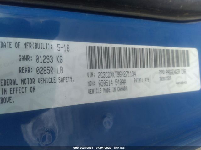 2C3CDXKT9GH271134 Dodge Charger Police
