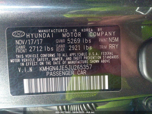 Genesis G80 3.8l 2018 KMHGN4JE5JU265357 Image 9