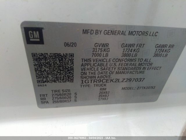 1GTR9CEK2LZ297037 GMC Sierra 1500 Elevation