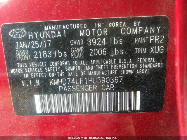 Hyundai ELANTRA SE 2017 KMHD74LF1HU390367 Image 9
