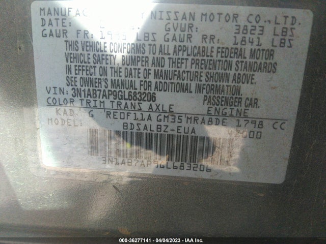Nissan SENTRA S 2016 3N1AB7AP9GL683206 Image 10