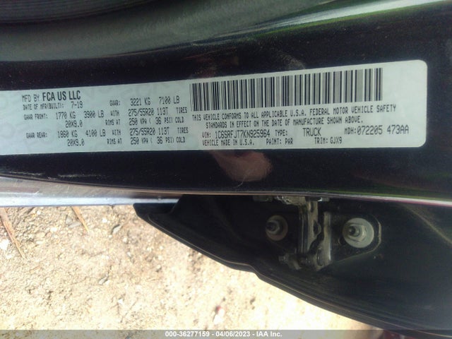 1C6SRFJT7KN925964 RAM 1500 Laramie