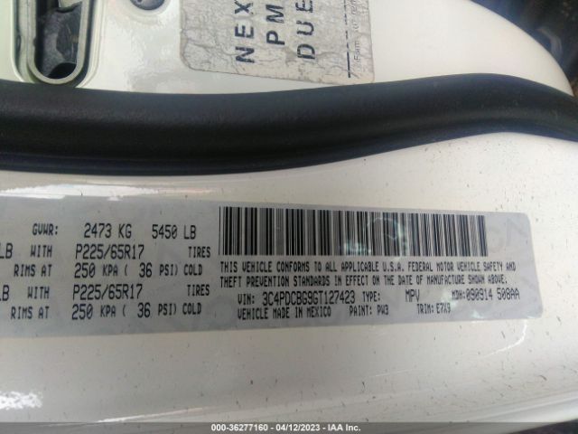 3C4PDCBG9GT127423 Dodge Journey Sxt