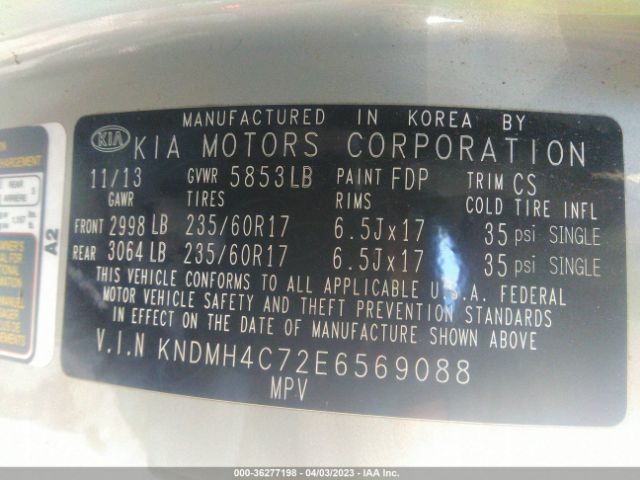 KNDMH4C72E6569088 KIA SEDONA EX