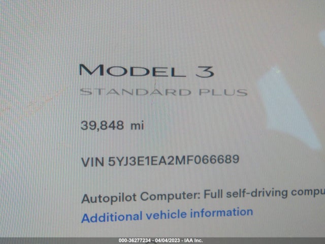Tesla Model 3 Standard Range Plus 2021 5YJ3E1EA2MF066689 Image 8