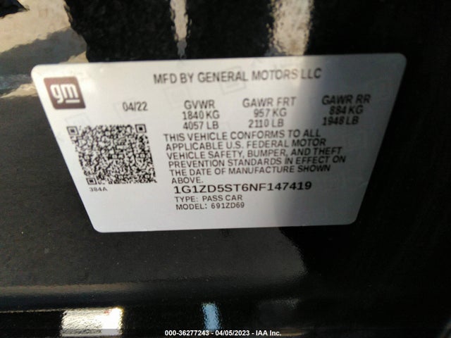 Chevrolet MALIBU LT 2022 1G1ZD5ST6NF147419 Image 10