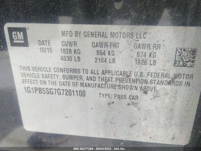 Chevrolet Cruze Limited Ls 2016 1G1PB5SG7G7201100 Image 10